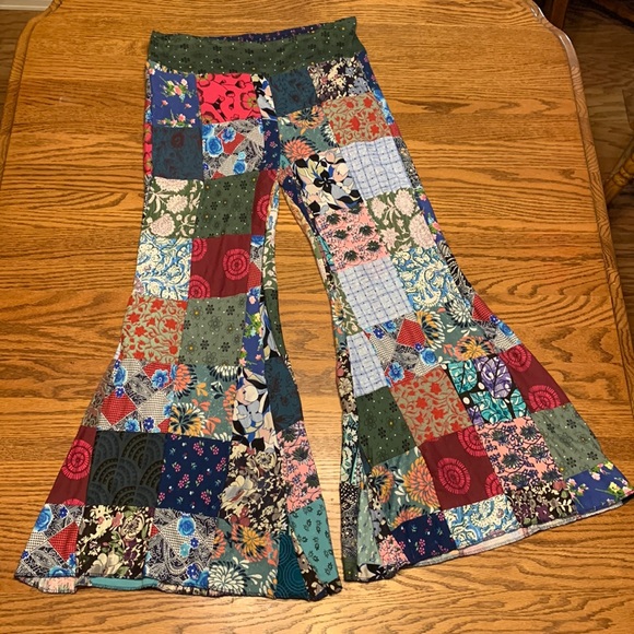 Blue Sky Pants - Patchwork Hippie Bells
